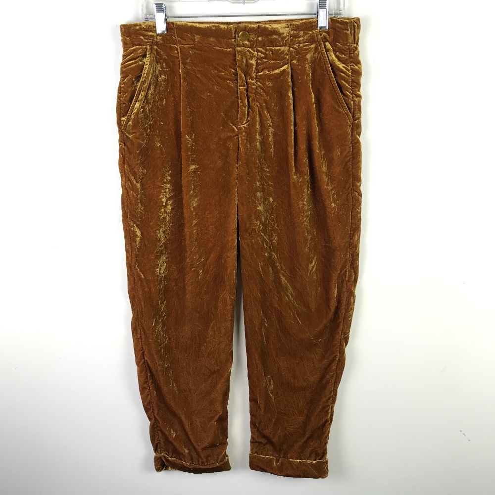 Ett Twa Anthropologie Velvet Cropped Pants #988